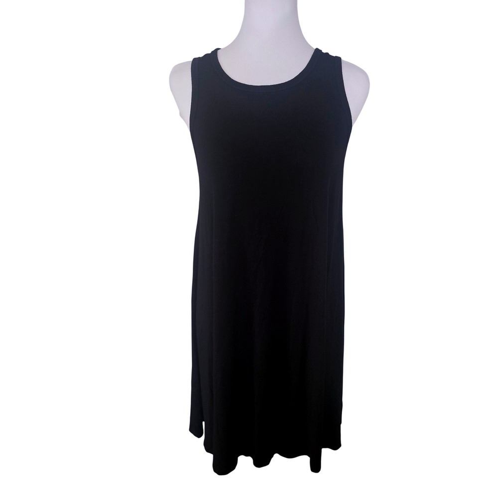 Aerie Womens Black Sleeveless Back Cutout Jersey Mini Shift Dress Size M